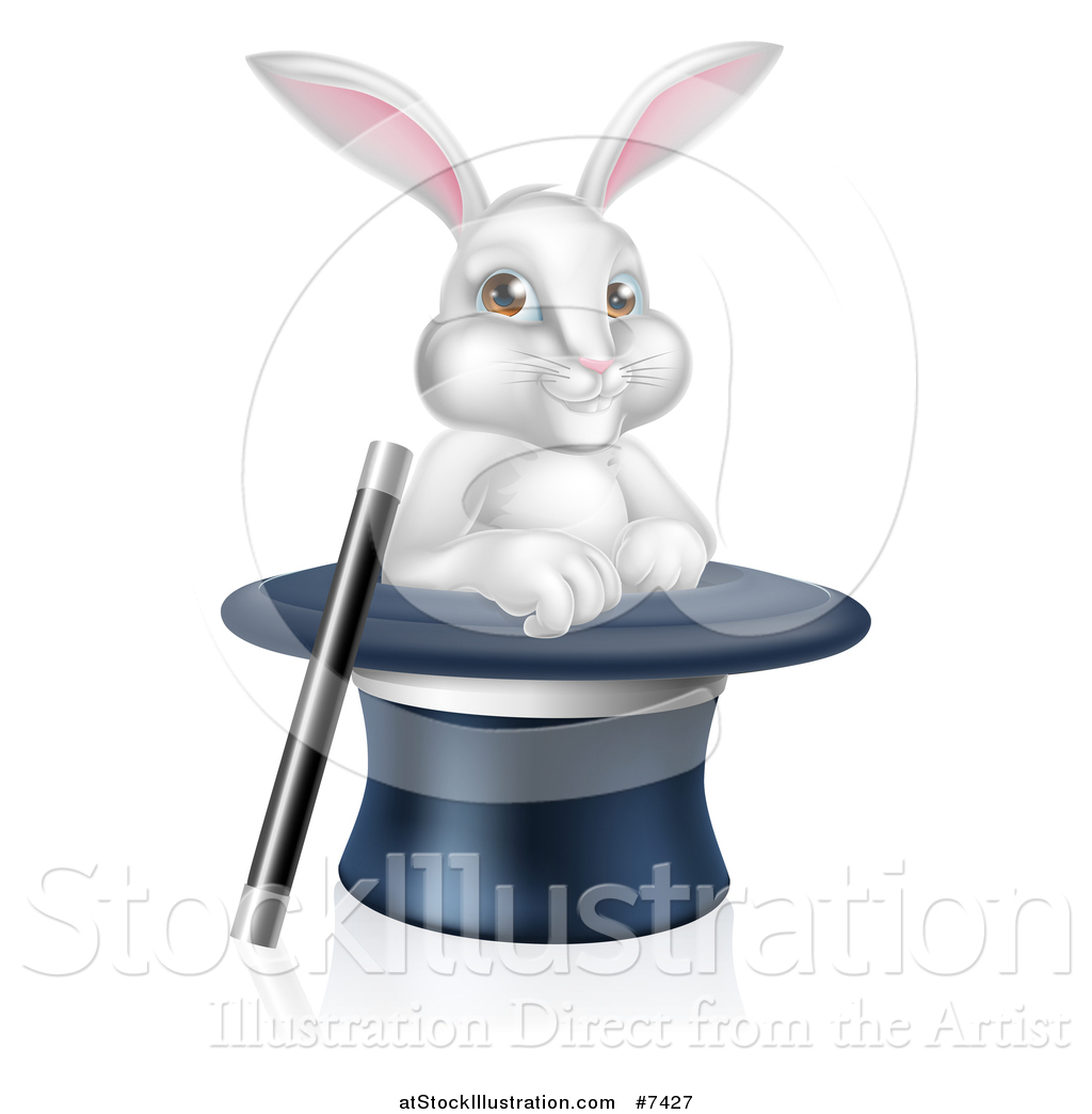1024x1044 Vector Illustration Of A Cartoon Magic Trick Bunny Rabbit In A Hat