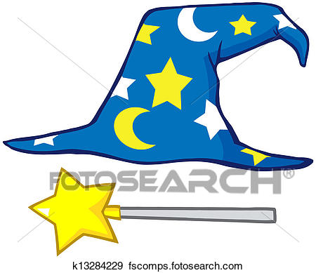 450x389 Clip Art Of Wizard Hat And Magic Stick K13284229