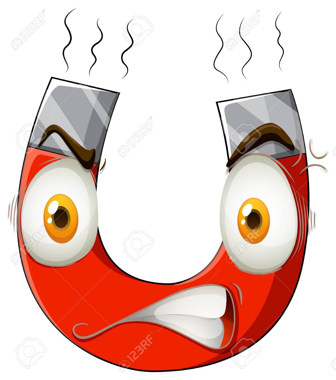 1151x1300 Magnet With Angry Face Illustration Royalty Free Cliparts, Vectors