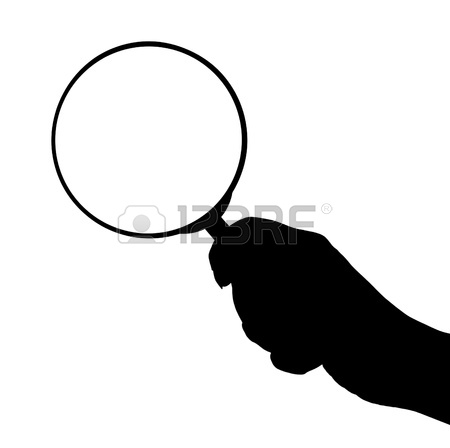 450x448 Hand Holding Magnifying Glass Isolated On White Background Stock