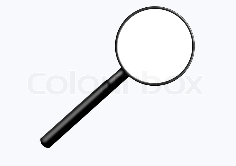800x564 Illustration Of A Magnifying Glass Over White Background Stock