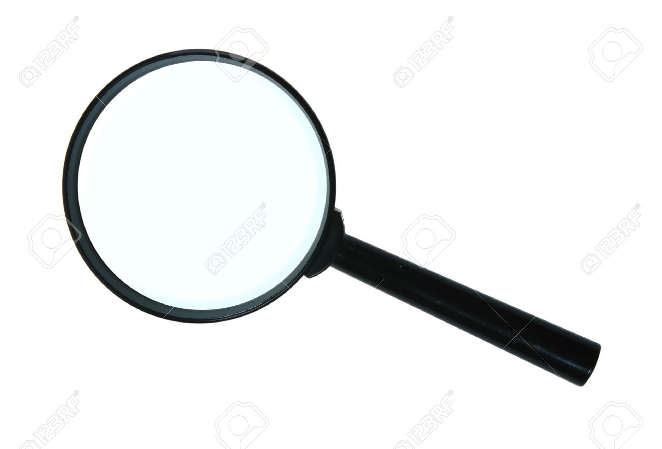1300x881 Magnifying Glass. Close Up. Isolated On White Background. Stock
