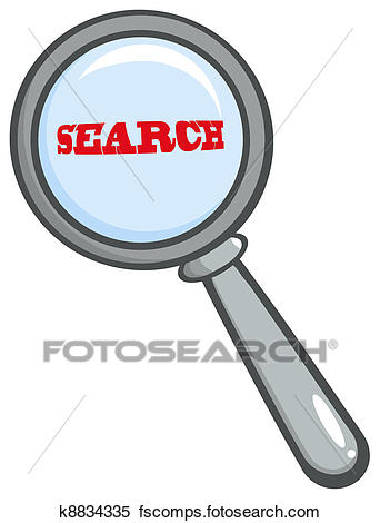 342x470 Clipart Of Magnifying Glass With Word Search K8834335