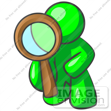 450x450 Clip Art Graphic Of A Green Guy Character Kneeling And Looking