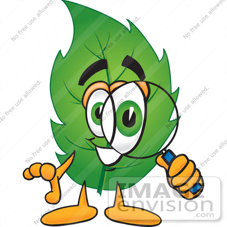 450x450 Clip Art Graphic Of A Green Tree Leaf Cartoon Character Looking