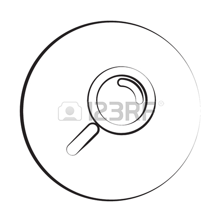 450x450 Red Speech Bubble With White Magnifying Glass Icon On White