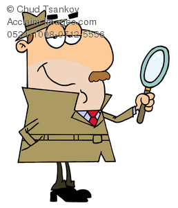 258x300 Illustration Of A Smug Private Detective Holding A Magnifying Glass