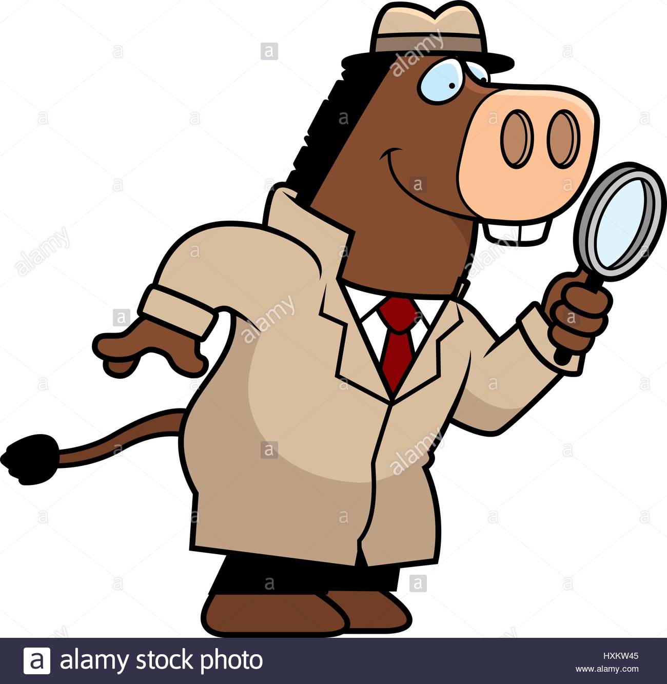 1300x1333 A Cartoon Illustration Of A Donkey Detective With A Magnifying
