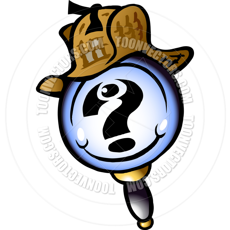 940x940 Cartoon Magnifying Glass Detective By Poul Carlsen Toon Vectors