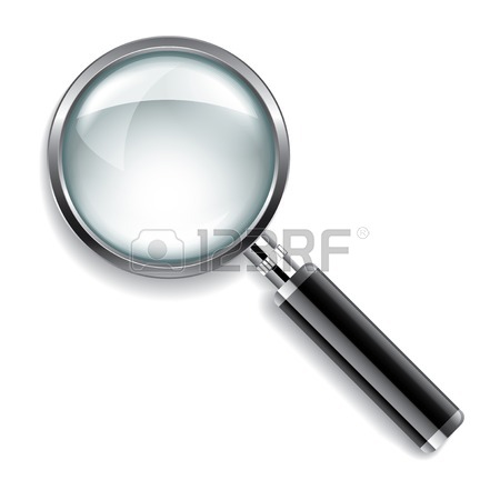 450x450 Realistic Magnifying Glass On Transparency Grid Royalty Free