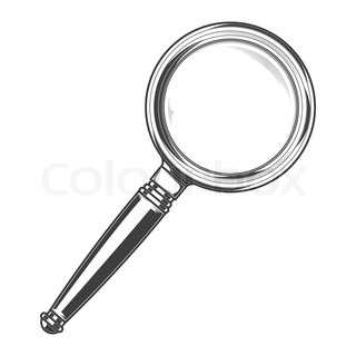 320x320 Magnifier Glass Isolated On White Background. Vector Illustration