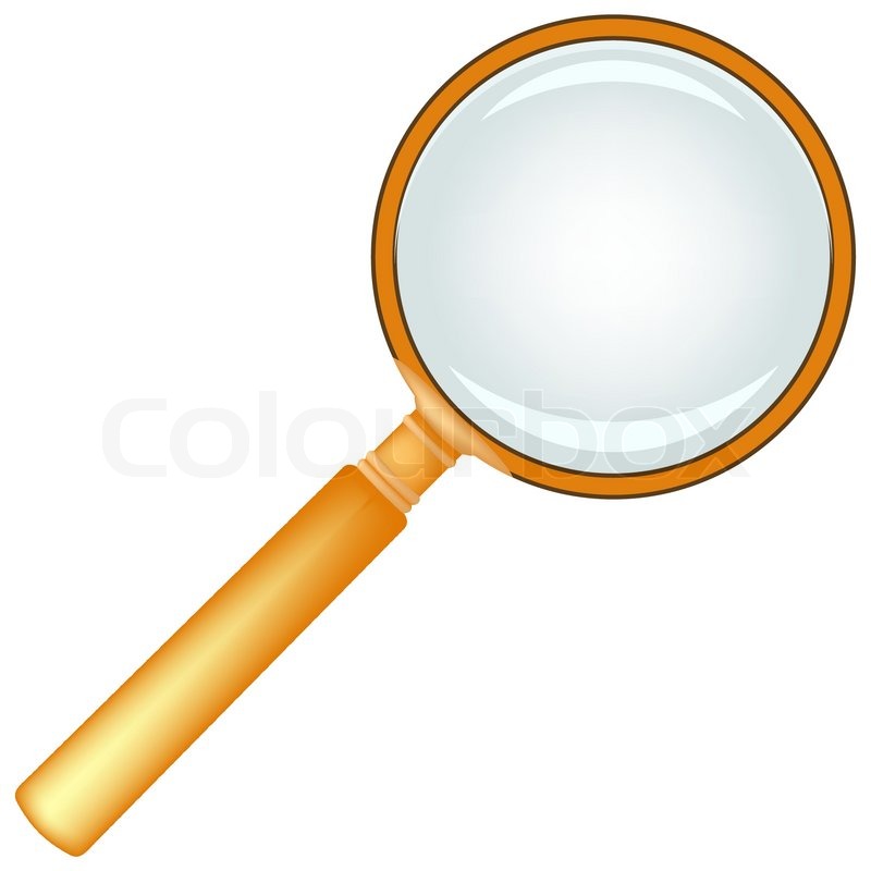 800x800 Wooden Magnifying Glass Against White Background, Abstract Vector