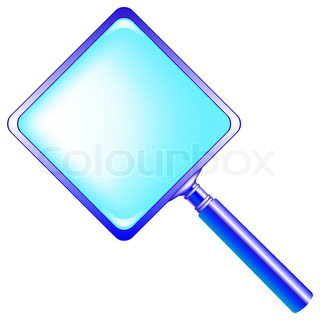 320x320 Blue Magnifying Glass Against White Background Abstract Vector