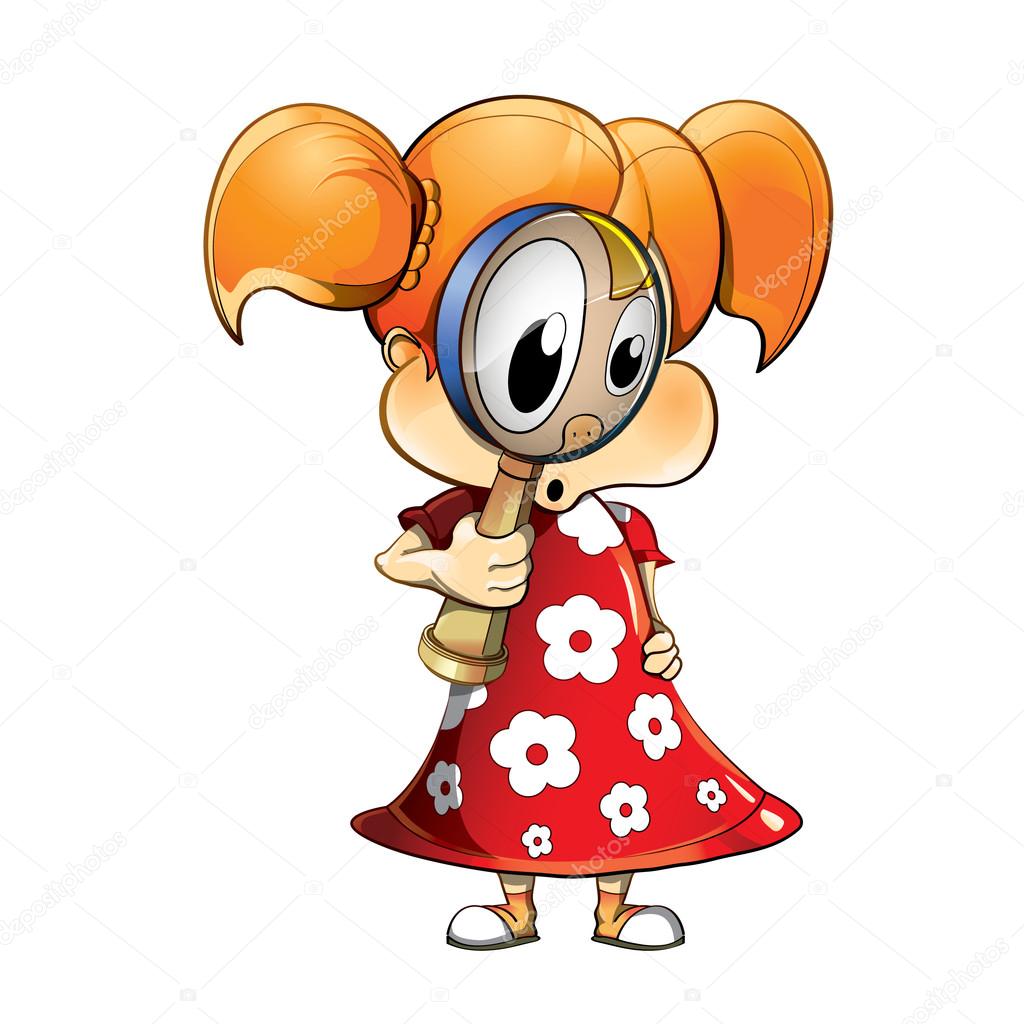1024x1024 Child With Magnifying Glass Clipart