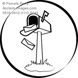 300x300 And White Clip Art Illustration Of An Open Mailbox