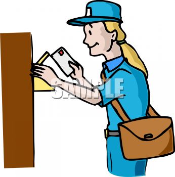 346x350 Mail Carrier Putting Letters In A Mailbox