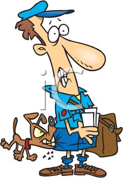 242x350 Post Office Worker Cliprt Carrier Delivering Mail Into