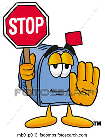360x470 Clipart Of Mail Box With Stop Sign Mb01p013