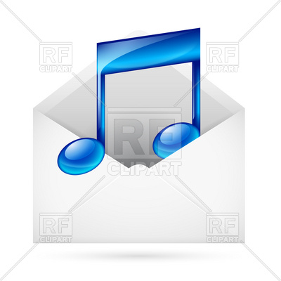 400x400 Music Mail Icon Royalty Free Vector Clip Art Image