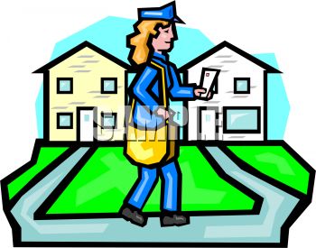350x275 Royalty Free Clip Art Image Lady Mail Carrier