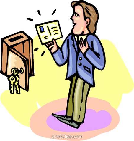 454x480 Reading Mail Royalty Free Vector Clip Art Illustration Vc002661