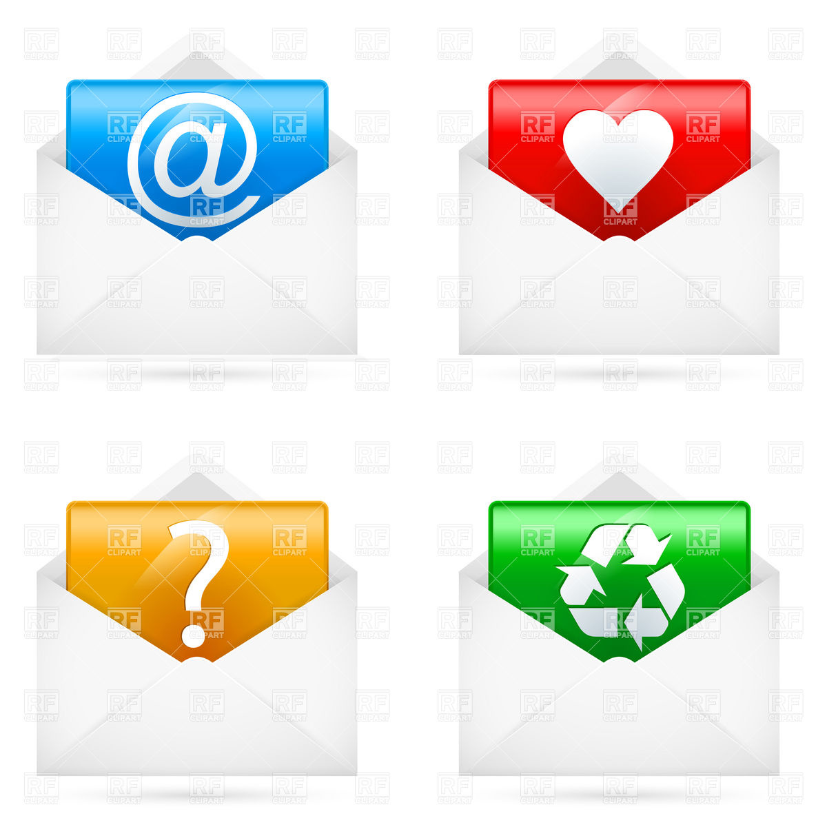 1200x1200 E Mail Icons Set Royalty Free Vector Clip Art Image