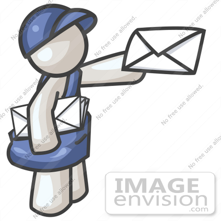 450x450 Clip Art Graphic Of A White Guy Character Delivering Mail