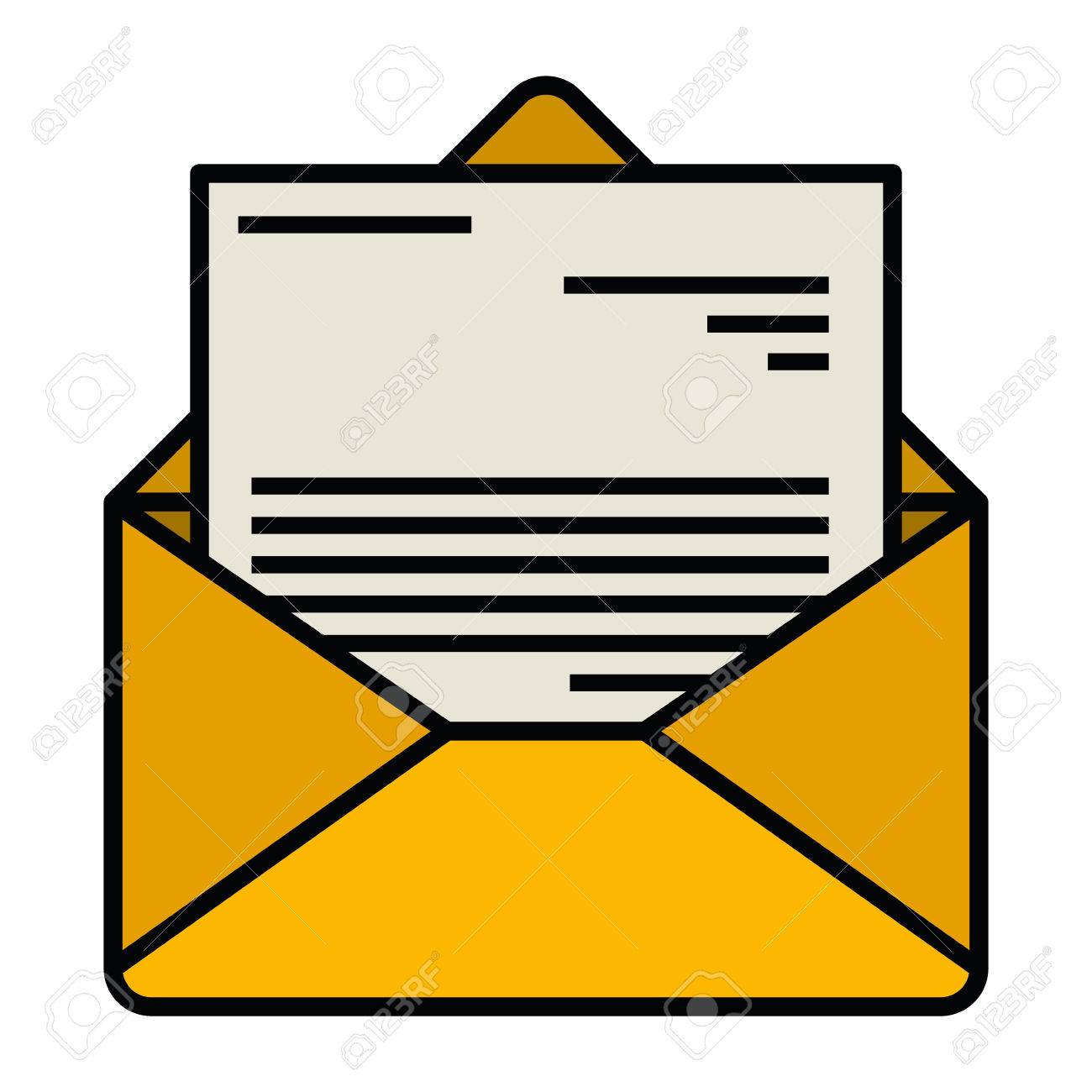 1300x1300 White Background With Colorful Silhouette Of Envelope Mail Opened