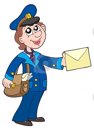 329x450 Postman Delivering Letters Clipart