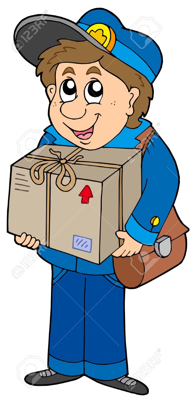 635x1300 Parcel Clipart Postman