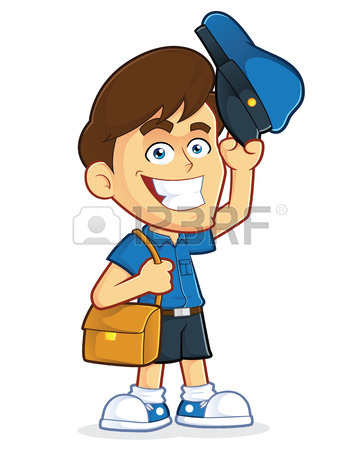 360x450 Cartoon Of Postman Or Mailman Icon And Letter Royalty Free
