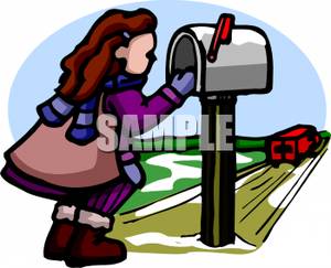 300x243 Colorful Cartoon Of A Girl Checking A Mailbox For Mail