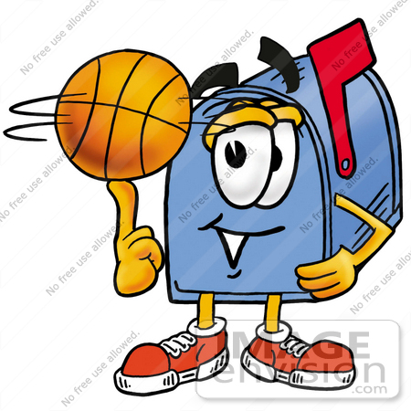 450x450 Clip Art Graphic Of A Blue Snail Mailbox Cartoon Character