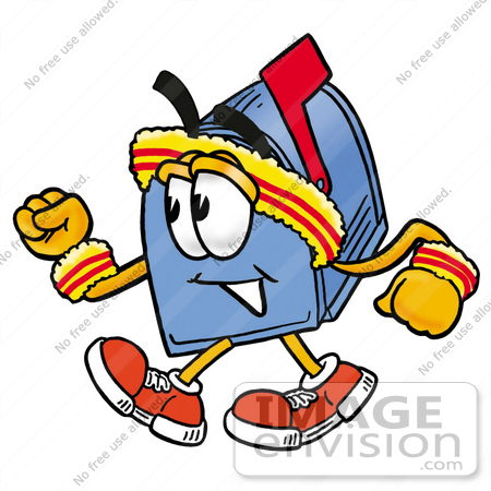 450x450 Clip Art Graphic Of A Blue Snail Mailbox Cartoon Character Speed