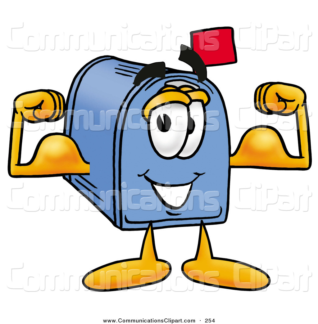 1024x1044 Communication Clipart Of A Strong Blue Postal Mailbox Cartoon