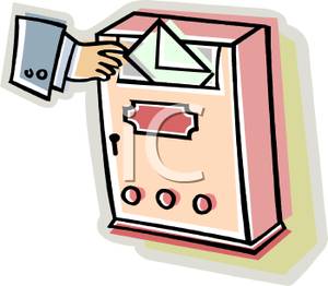 300x262 Free Clipart Image A Hand Putting A Letter Into A Mailbox