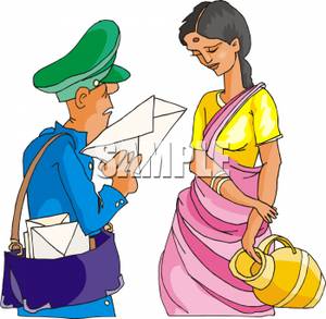300x293 Image The Mailman Delivering A Letter To A Hindu Woman