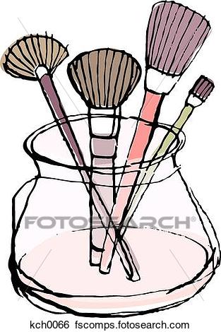 313x470 Stock Illustration Of Make Up Brushes In A Pot Kch0066