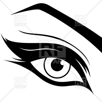 400x400 Eye Silhouette With Make Up Royalty Free Vector Clip Art Image
