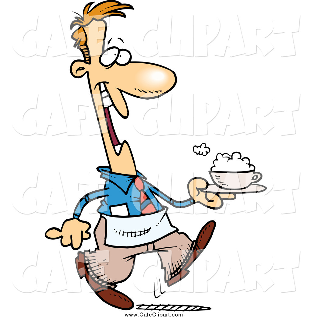 1024x1044 Vector Cartoon Clip Art Of A Male Waiter Serving A Cappuccino By