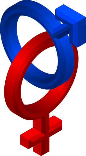 275x500 3d Style Male And Female Symbols Vector Clip Art Public Domain