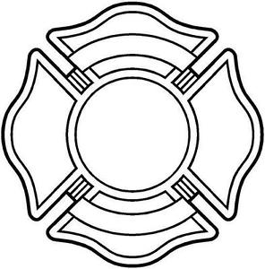 296x300 Maltese Cross Fire Vinyl Decal Car Truck Window Sticker Free