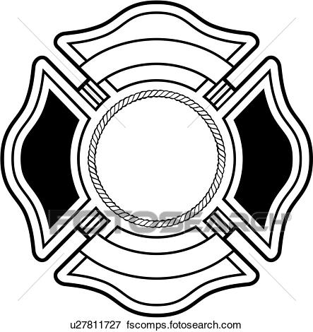 443x470 Clip Art Of , Chief, Cross, Crosses, Department, Emergency