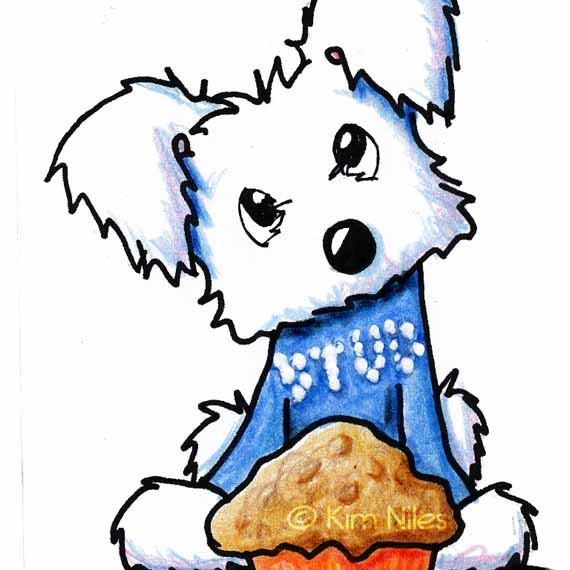 570x570 Maltese Dog Art Original Aceo Cartoon Stud Muffin By Kiniart