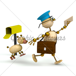 325x325 Cartoon Postman Running Away From A Dog Gl Stock Images