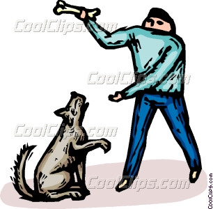 306x300 Man With A Dog And A Bone Vector Clip Art