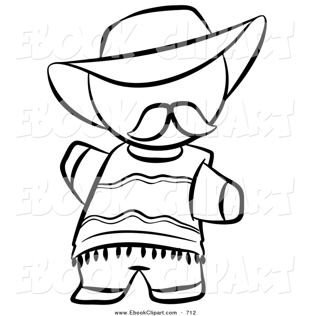 1024x1044 Vector Cliprt Of Blacknd White Human Factor Spanish Man In