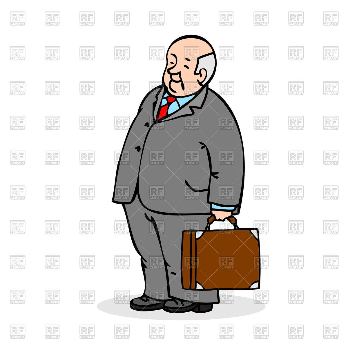1200x1200 Old Man With A Suitcase Wearing A Suit And A Tie Royalty Free