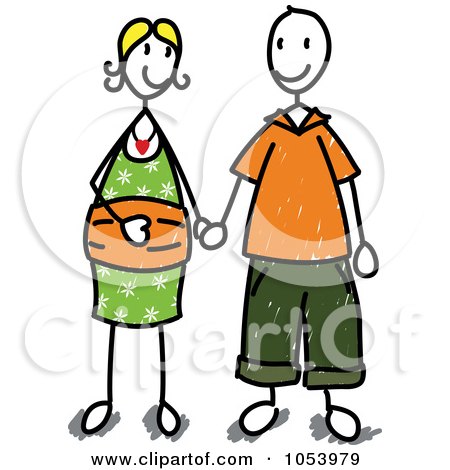 450x470 Royalty Free Vector Clip Art Illustration Of A Stick Man And Woman