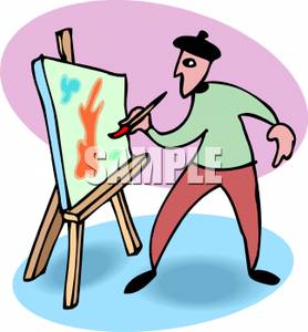 278x300 Man Painting A Picture On A Canvas